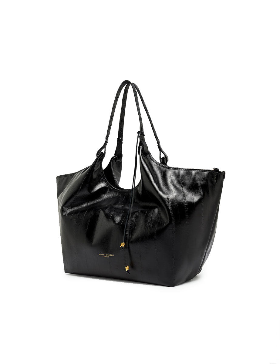 borsa pelle dua nero - gianni chiarini - shopper