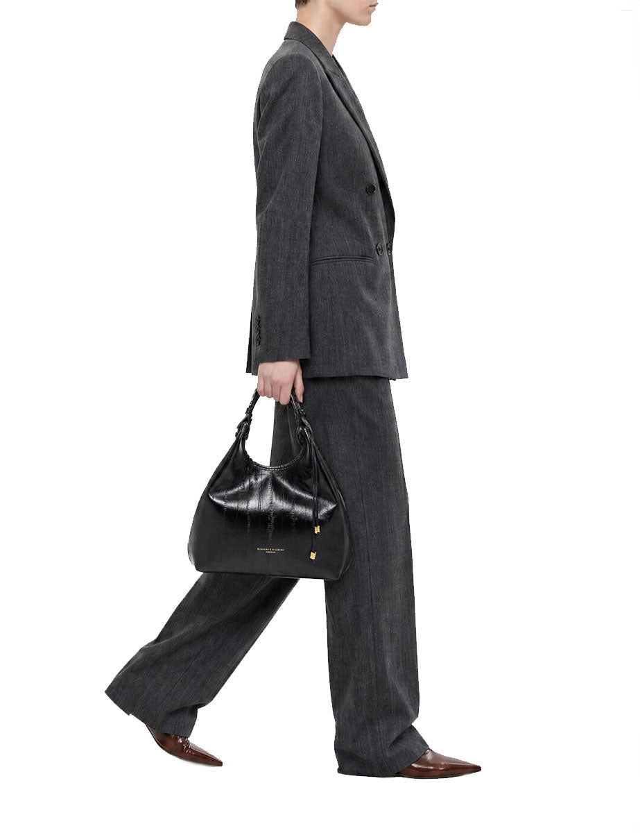 borsa pelle dua nero - gianni chiarini - shopper