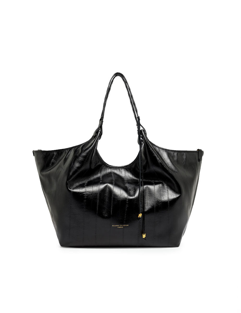 borsa pelle dua nero - gianni chiarini - shopper