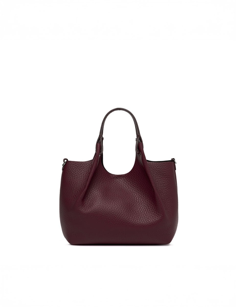 borsa pelle dua wine berry - gianni chiarini - shopper