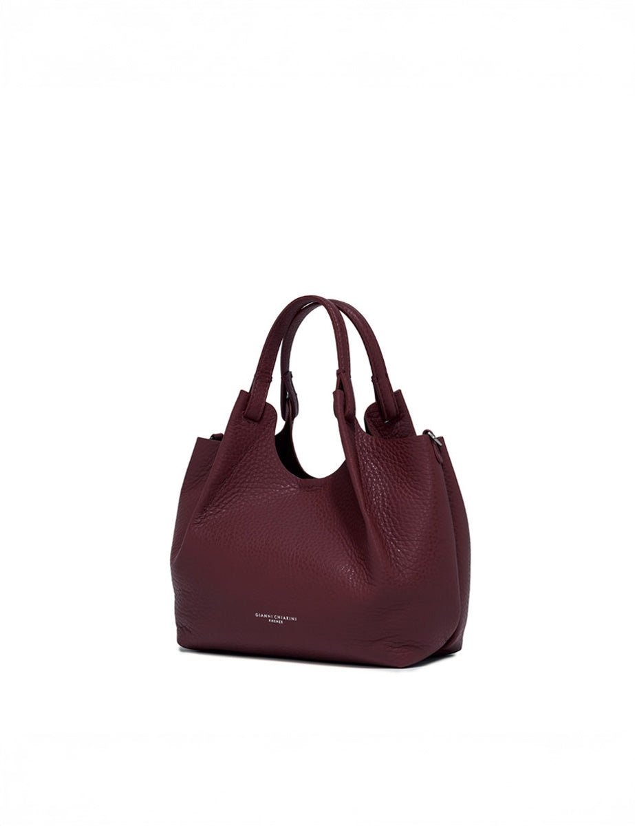 borsa pelle dua wine berry - gianni chiarini - shopper