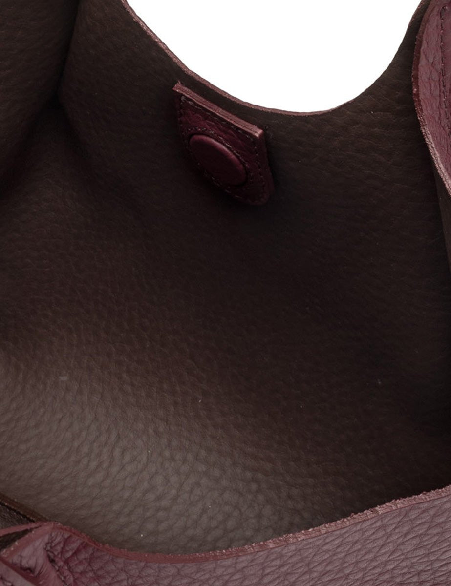 borsa pelle dua wine berry - gianni chiarini - shopper