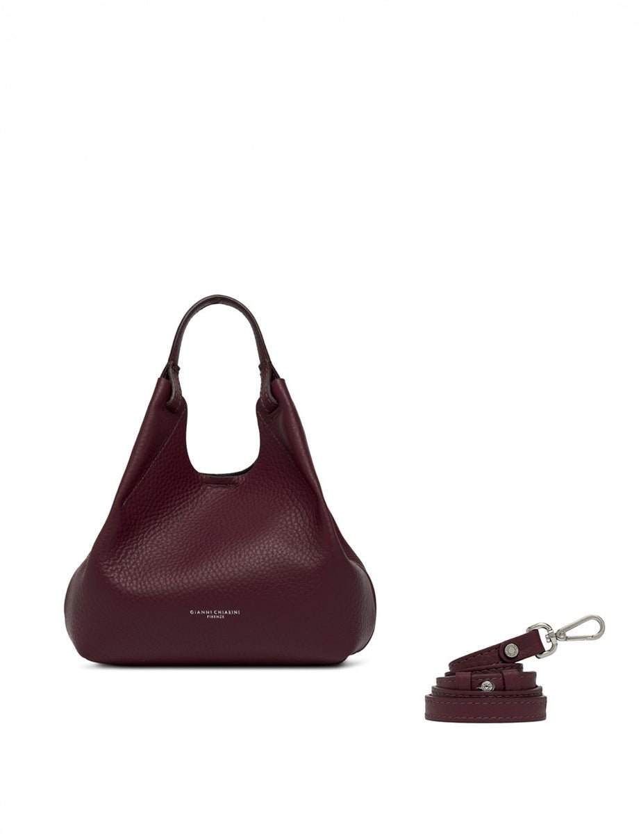 borsa pelle dua wine berry - gianni chiarini - shopper