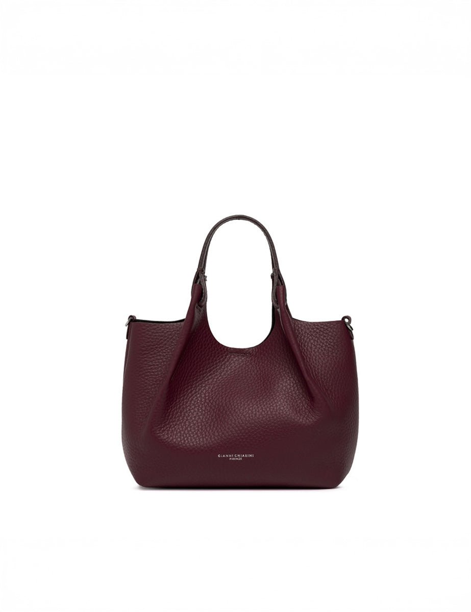 borsa pelle dua wine berry - gianni chiarini - shopper