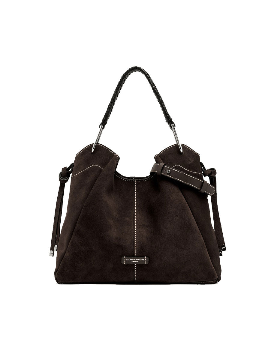 borsa pelle era marrone scuro - gianni chiarini - shopper