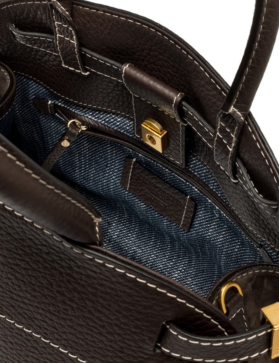 borsa pelle farah espresso - gianni chiarini - shopper