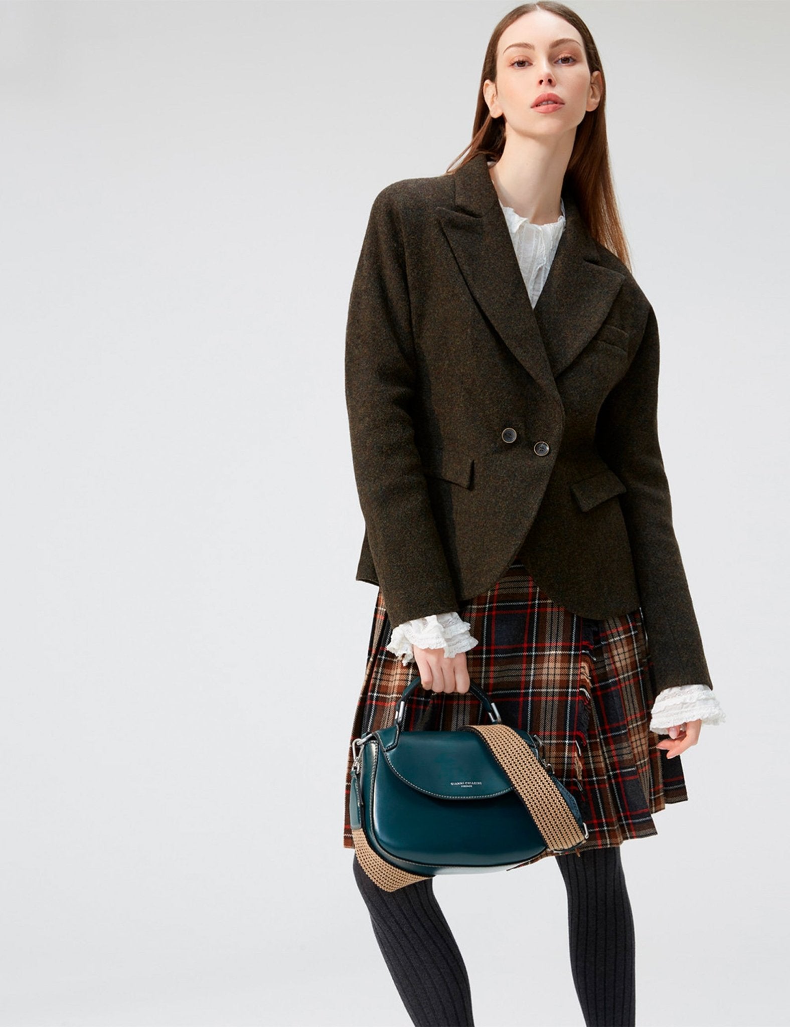 borsa pelle grace marrone - gianni chiarini - clutch