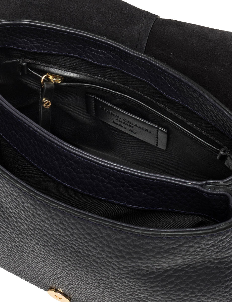 borsa pelle helena round blu - gianni chiarini - clutch