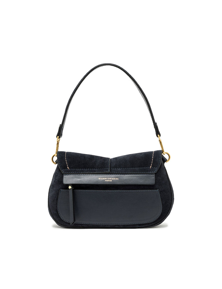 borsa pelle helena round blu - gianni chiarini - clutch