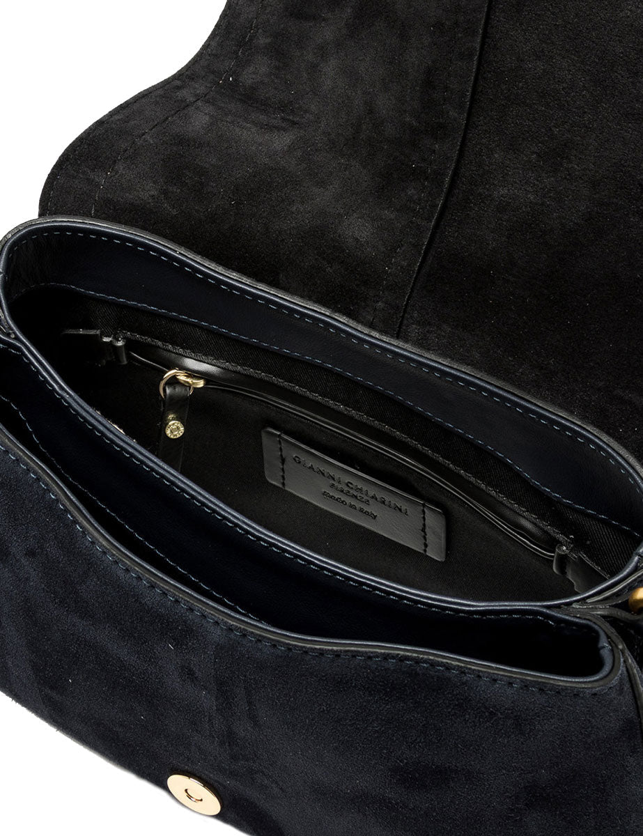 borsa pelle helena round blu - gianni chiarini - clutch
