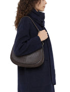 borsa pelle helena round marrone scuro - gianni chiarini - clutch