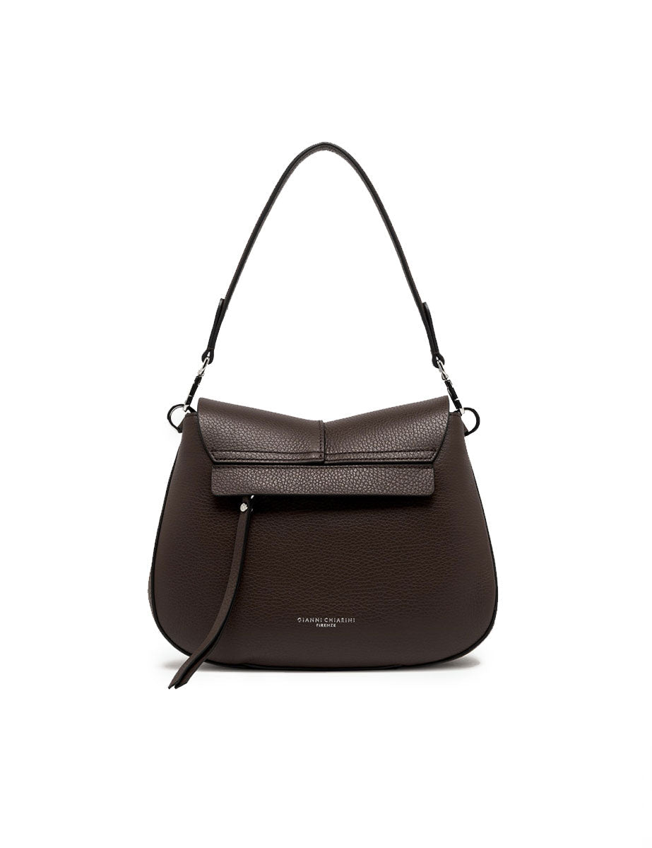 borsa pelle helena round marrone scuro - gianni chiarini - clutch