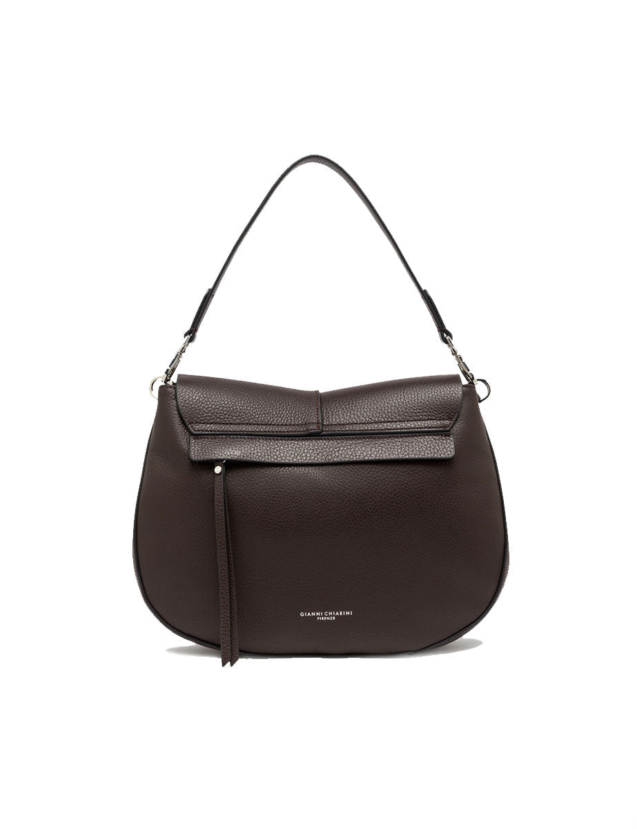 borsa pelle helena round marrone scuro - gianni chiarini - clutch
