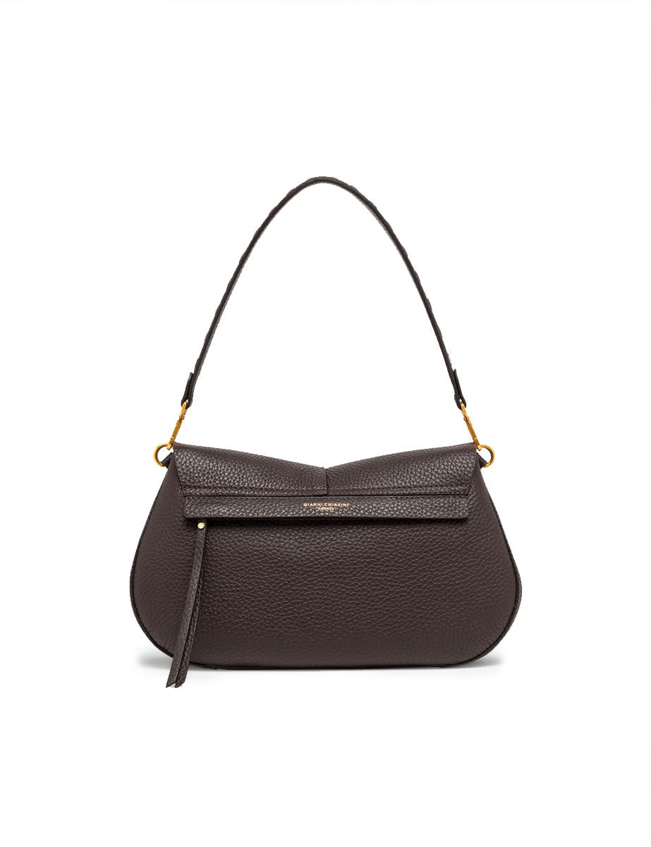 borsa pelle helena round marrone scuro - gianni chiarini - clutch