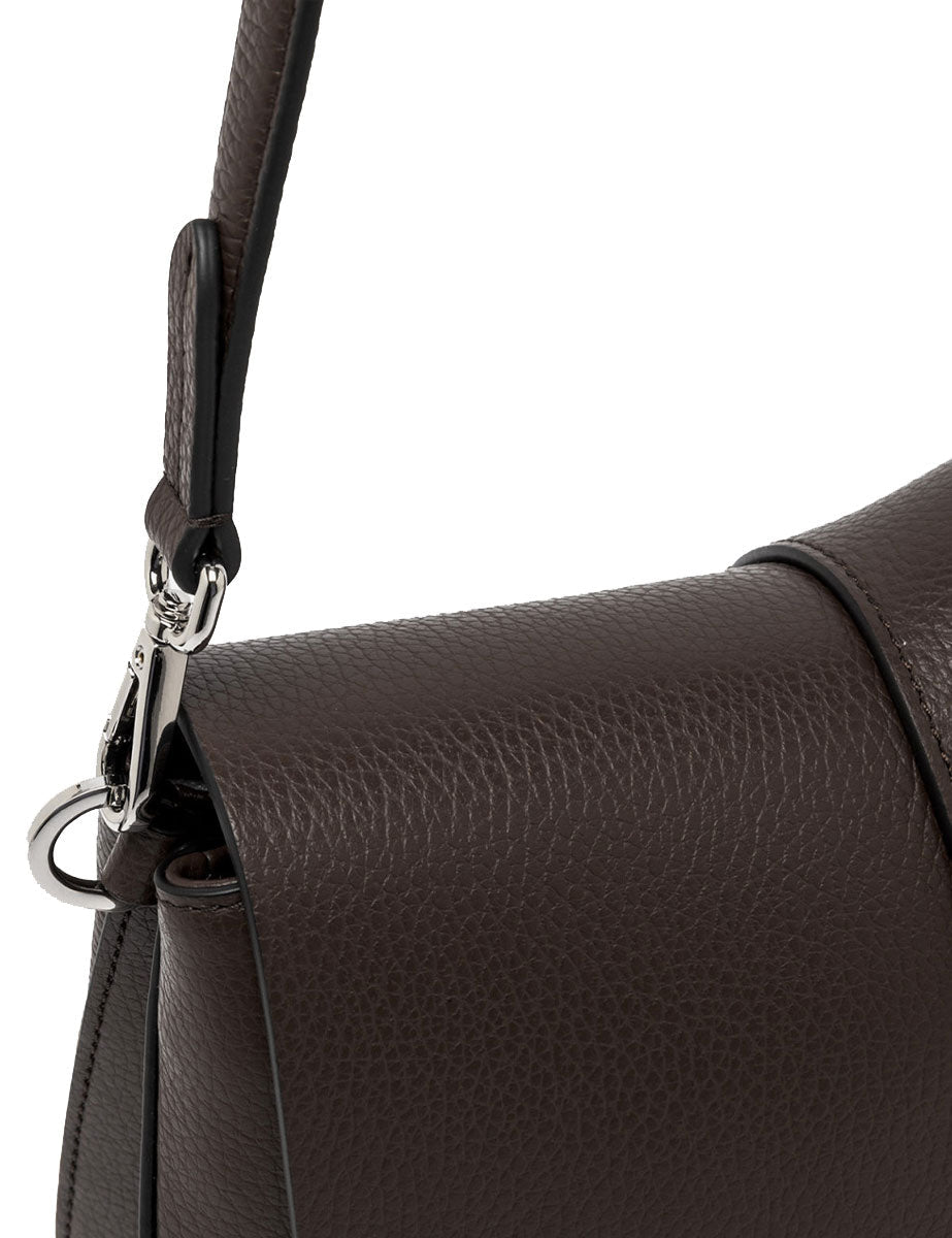 borsa pelle helena round marrone scuro - gianni chiarini - clutch