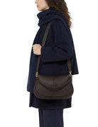 borsa pelle helena round marrone scuro - gianni chiarini - clutch