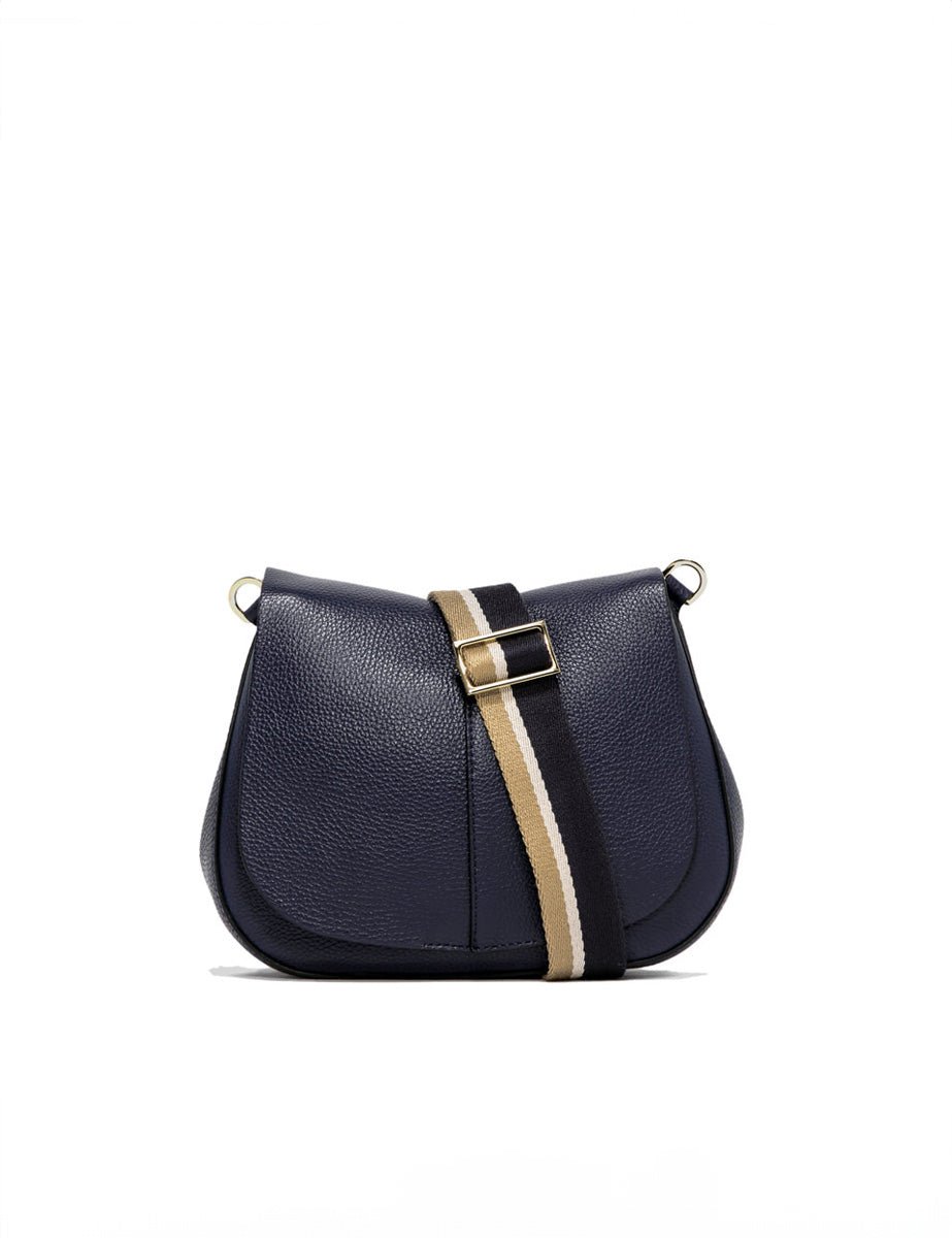 borsa pelle helena round navy - gianni chiarini - clutch