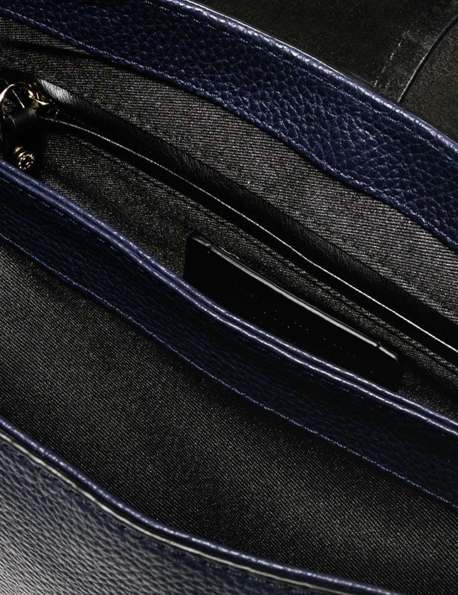 borsa pelle helena round navy - gianni chiarini - clutch