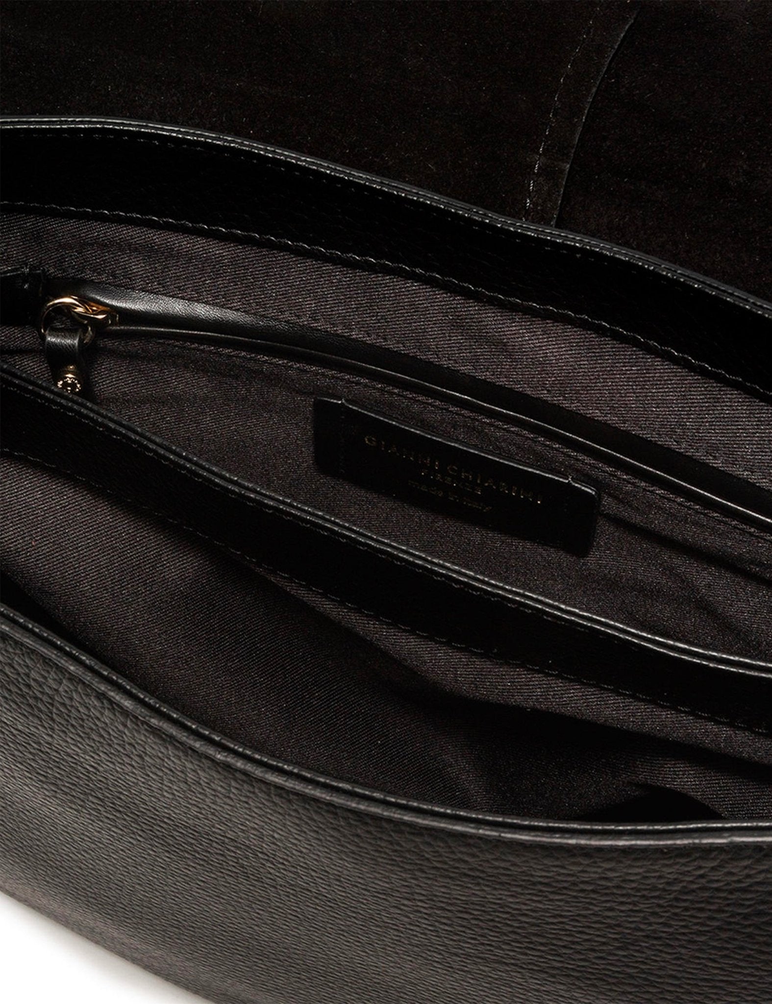 borsa pelle helena round nero - gianni chiarini - clutch