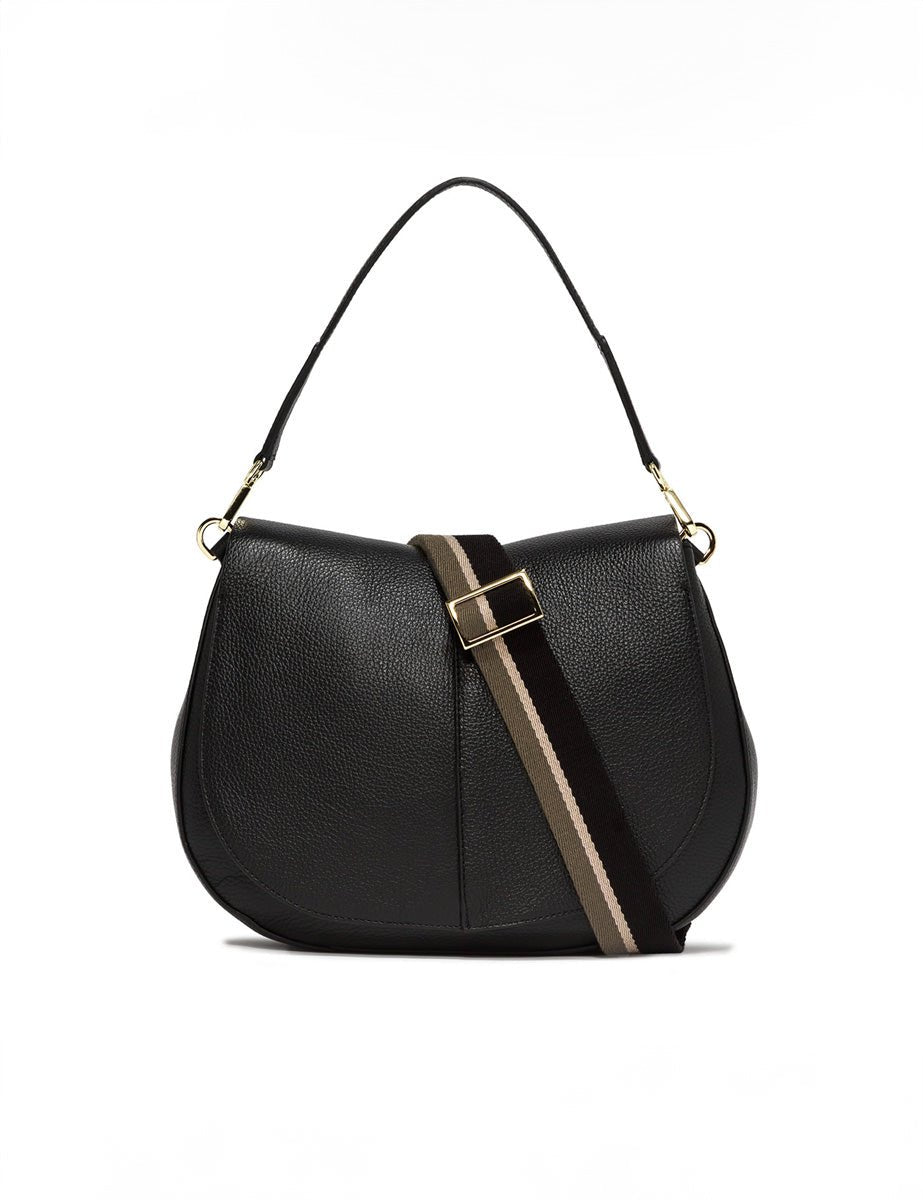 borsa pelle helena round nero - gianni chiarini - clutch