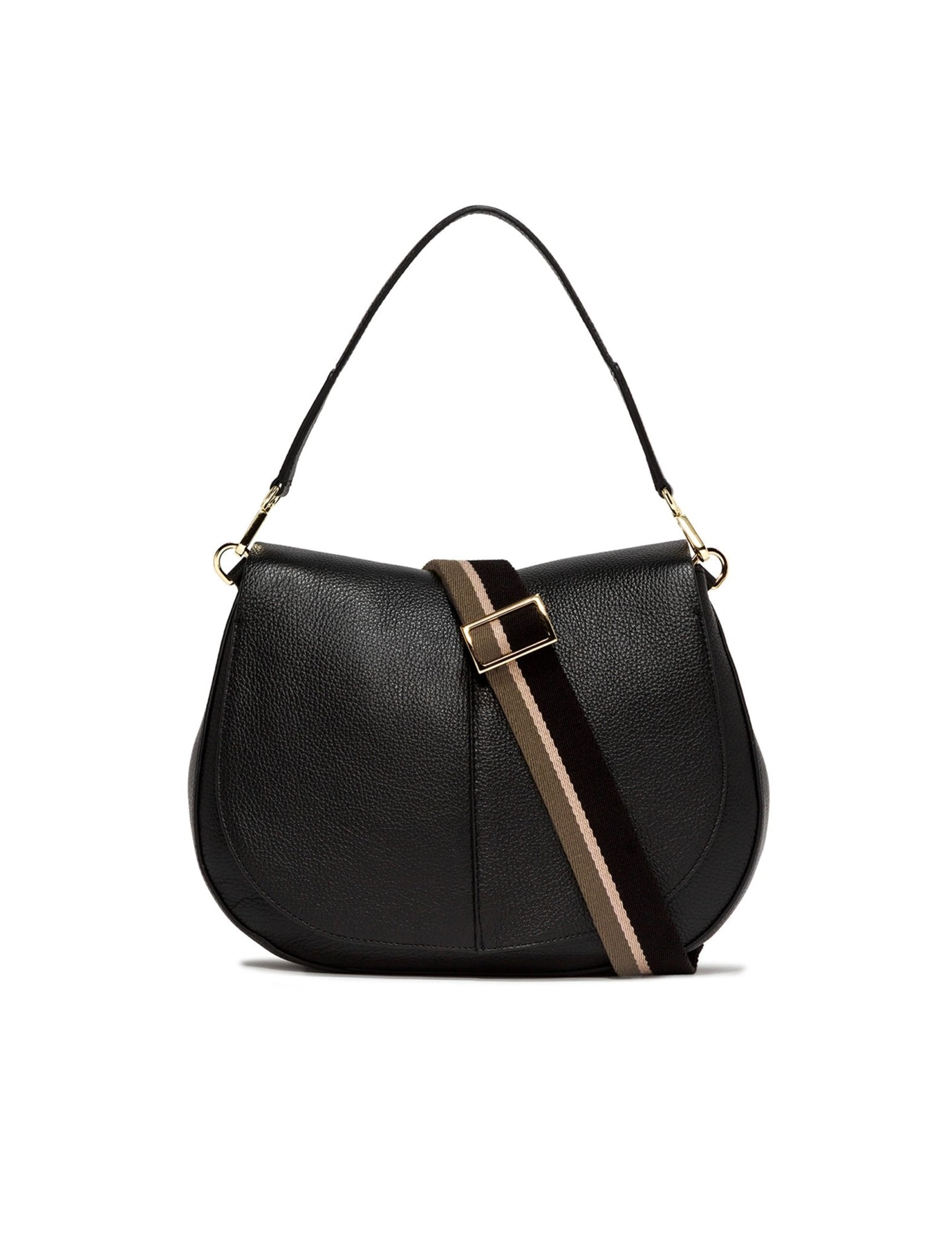 borsa pelle helena round nero - gianni chiarini - clutch