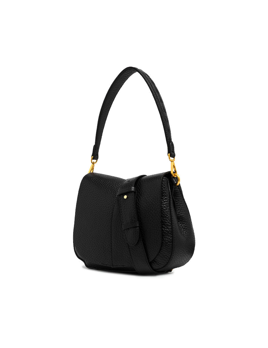 borsa pelle helena round nero - gianni chiarini - clutch