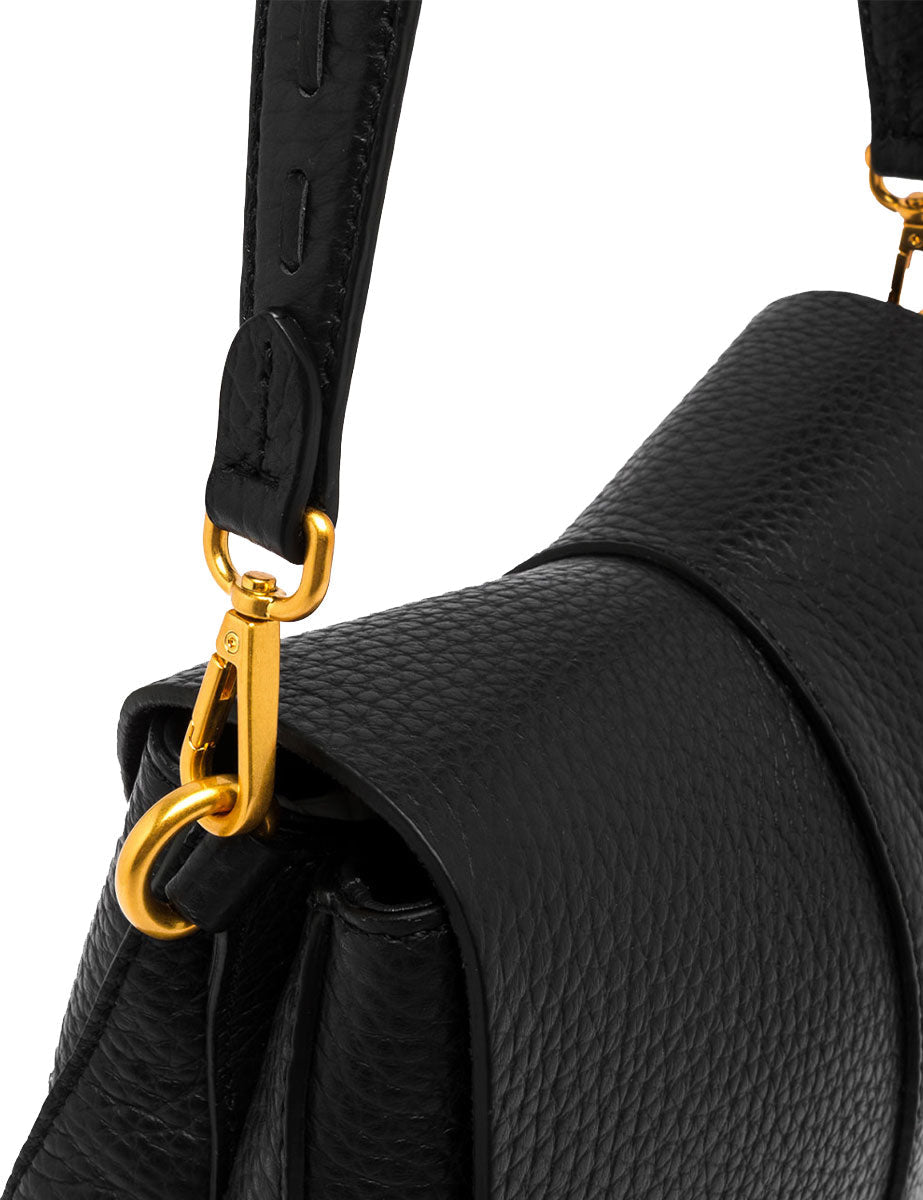 borsa pelle helena round nero - gianni chiarini - clutch