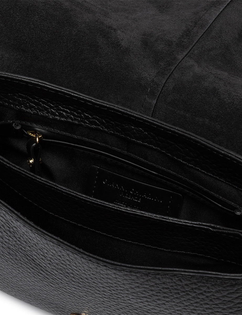borsa pelle helena round nero - gianni chiarini - clutch