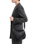borsa pelle helena round nero - gianni chiarini - clutch