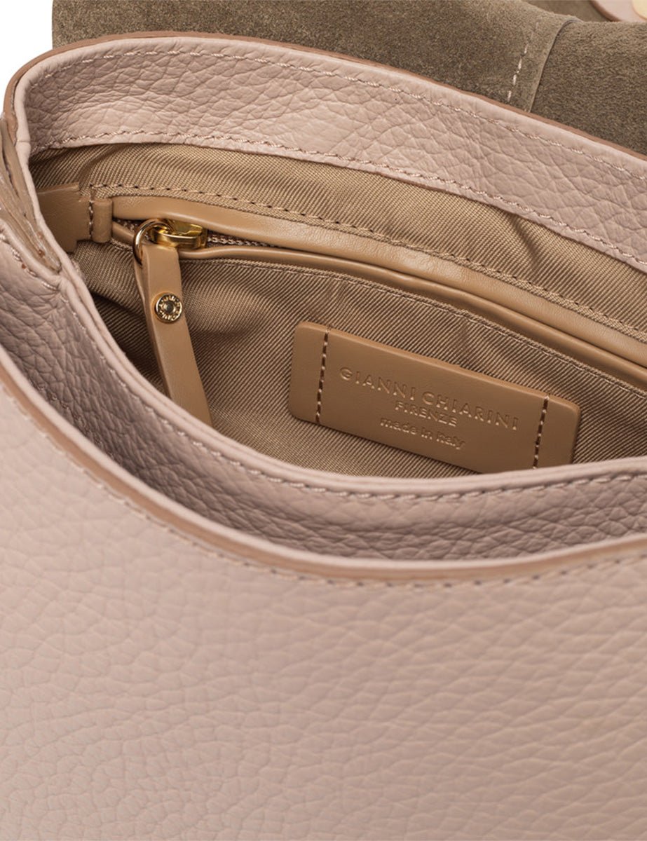 borsa pelle helena round pink salt - gianni chiarini - clutch