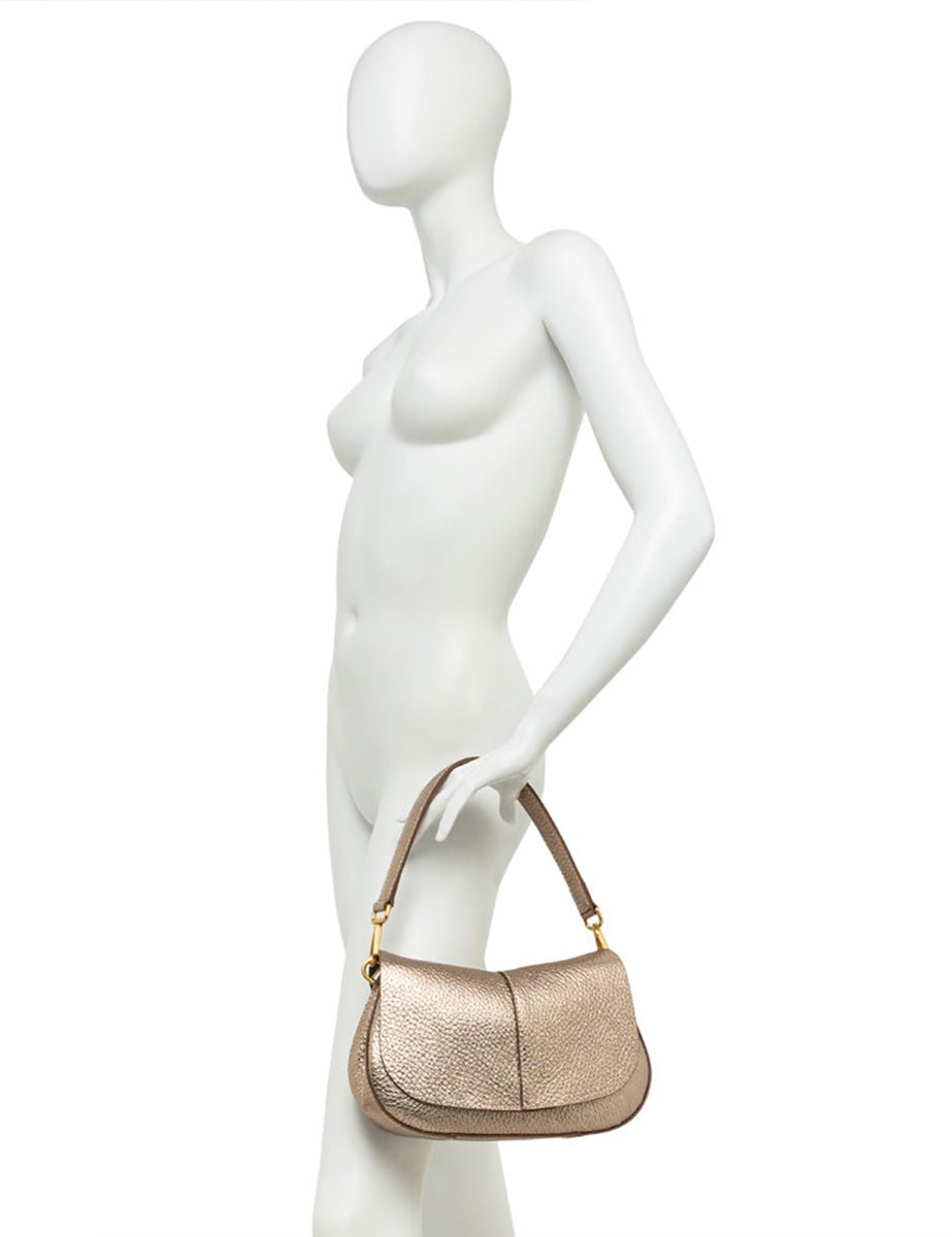borsa pelle helena round sabbia - gianni chiarini - clutch