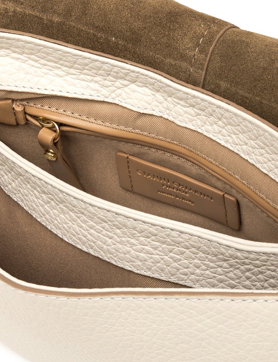 borsa pelle helena round sabbia - gianni chiarini - clutch