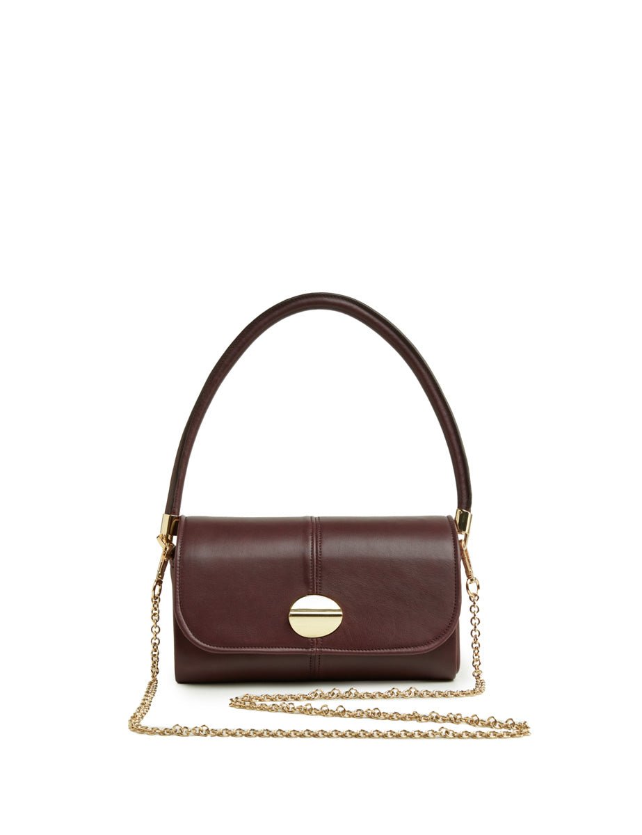 borsa pelle interno seta bordeaux - unica bag lab - clutch