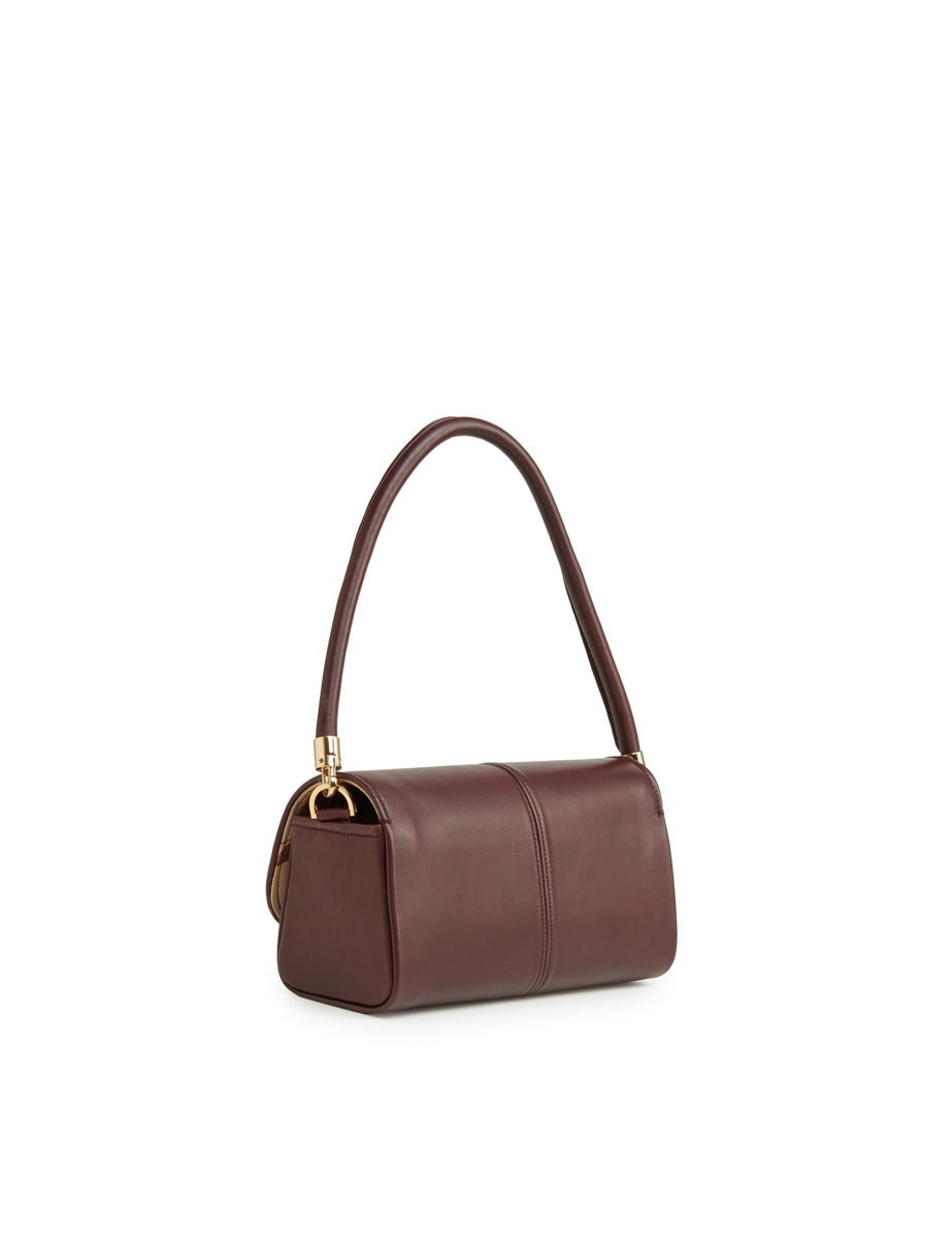 borsa pelle interno seta bordeaux - unica bag lab - clutch