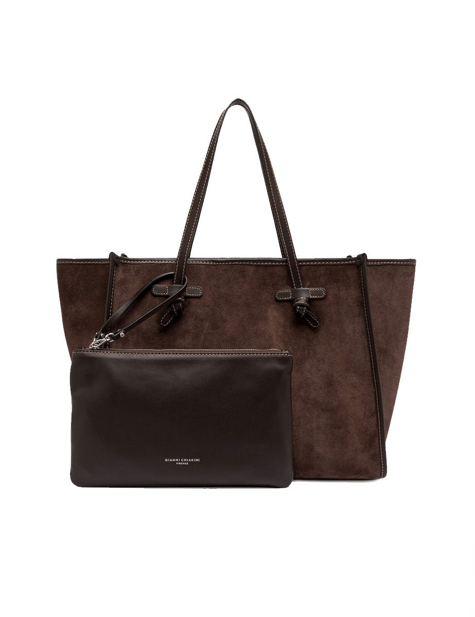 borsa pelle marcella marrone scuro - gianni chiarini - shopper