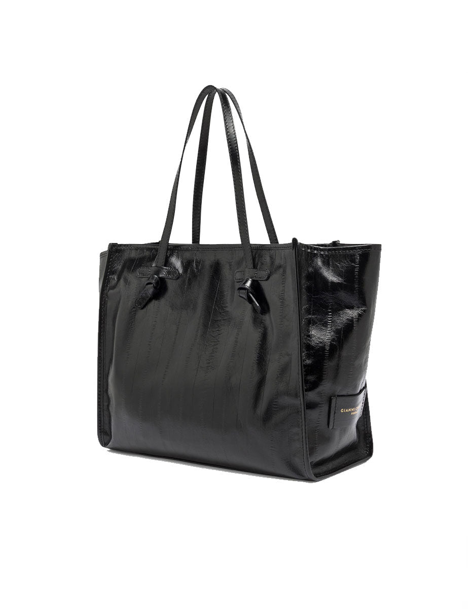 borsa pelle marcella nero - gianni chiarini - shopper