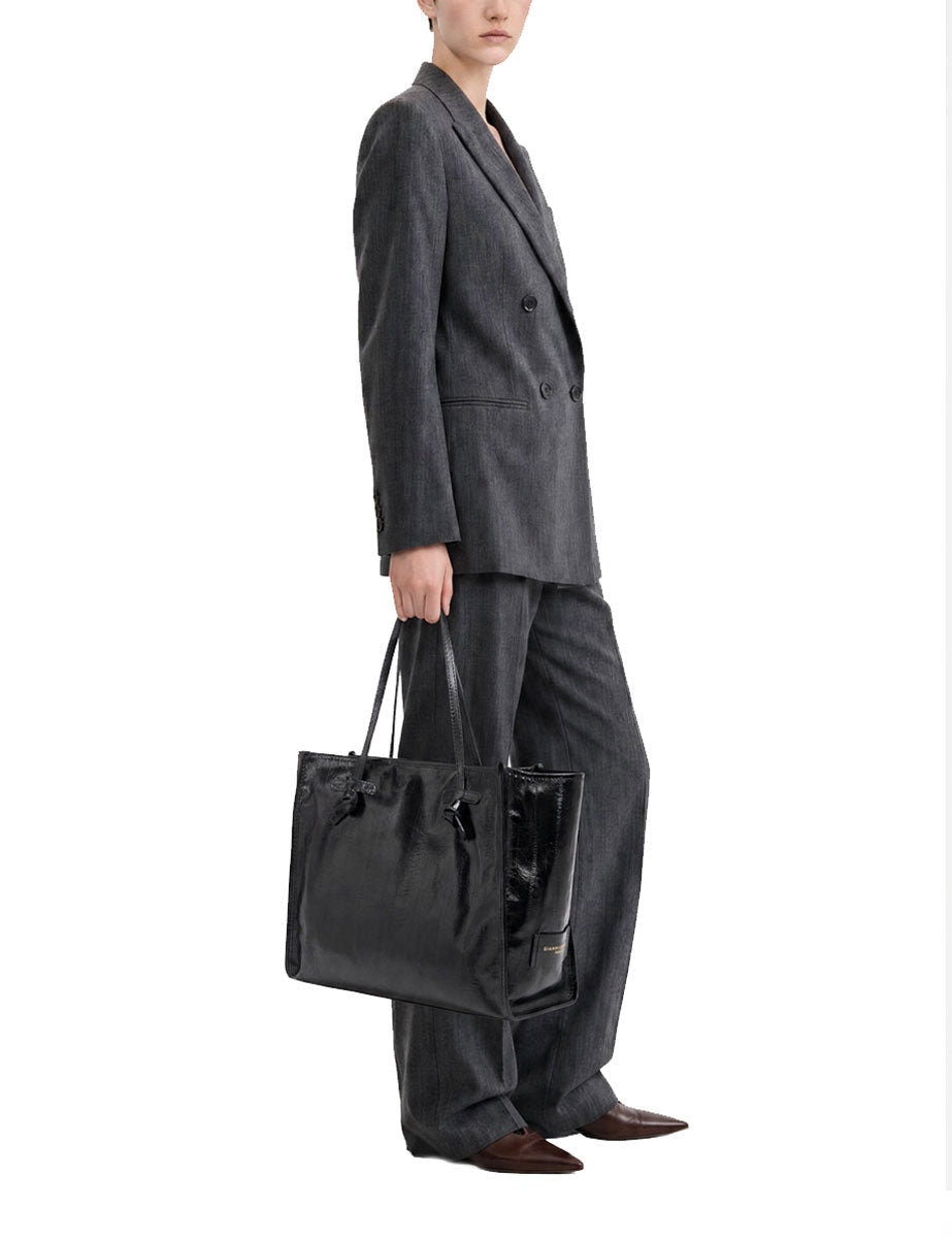 borsa pelle marcella nero - gianni chiarini - shopper
