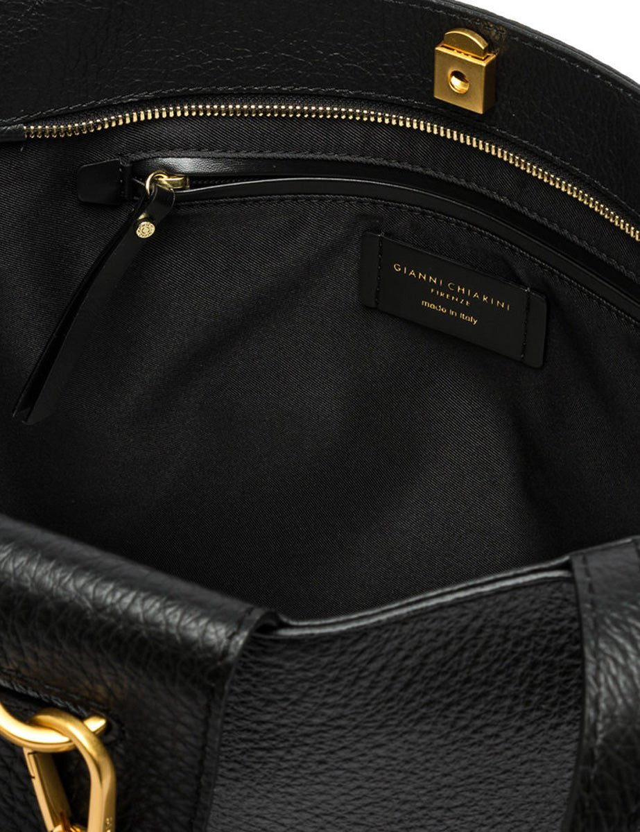 borsa pelle marisol nero - gianni chiarini - shopper