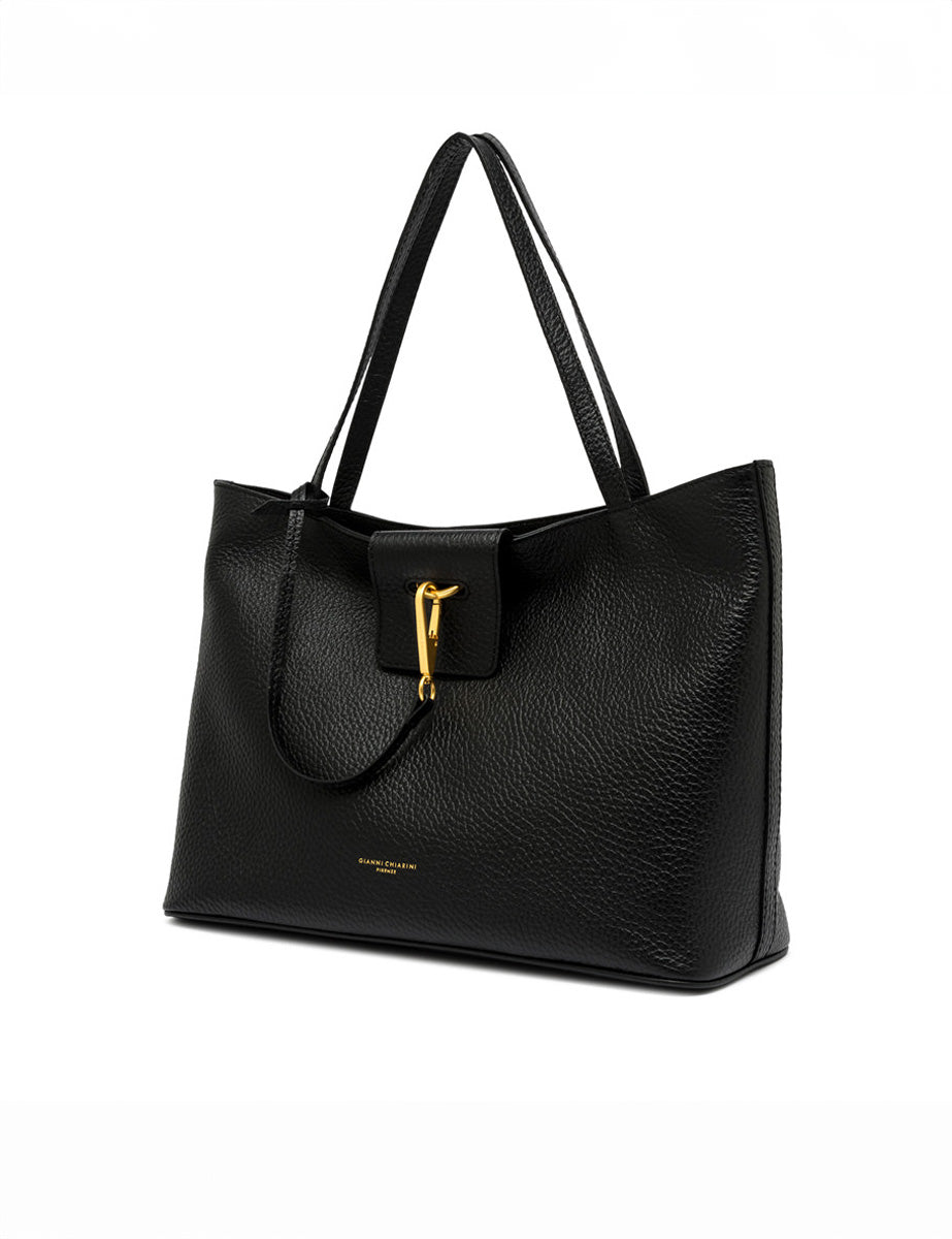 borsa pelle marisol nero - gianni chiarini - shopper