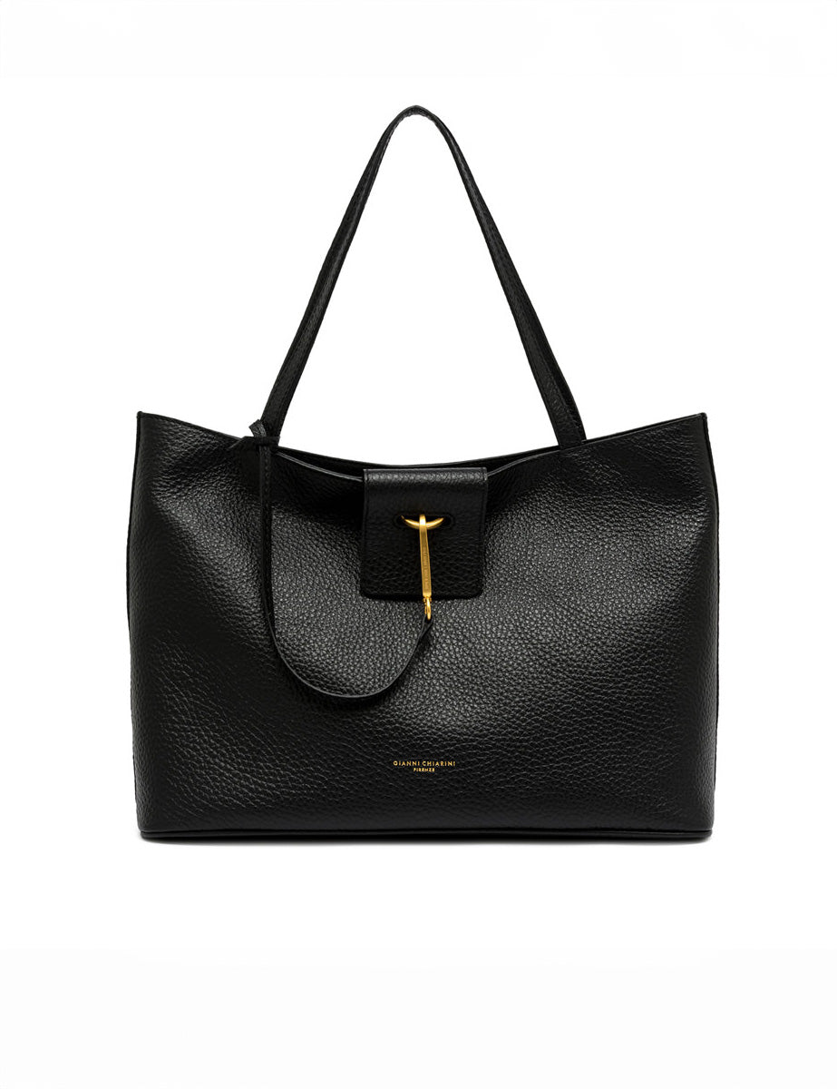 borsa pelle marisol nero - gianni chiarini - shopper