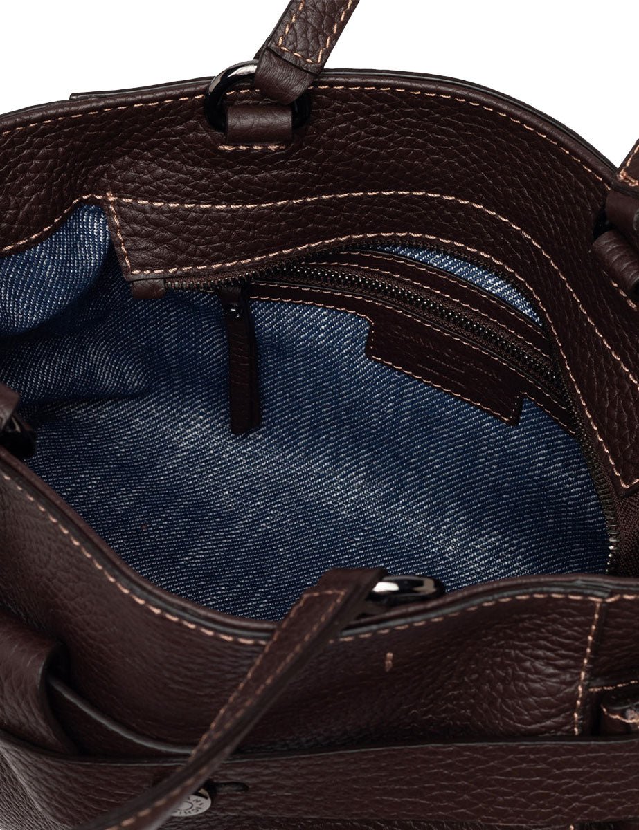 borsa pelle miranda marrone scuro - gianni chiarini - shopper