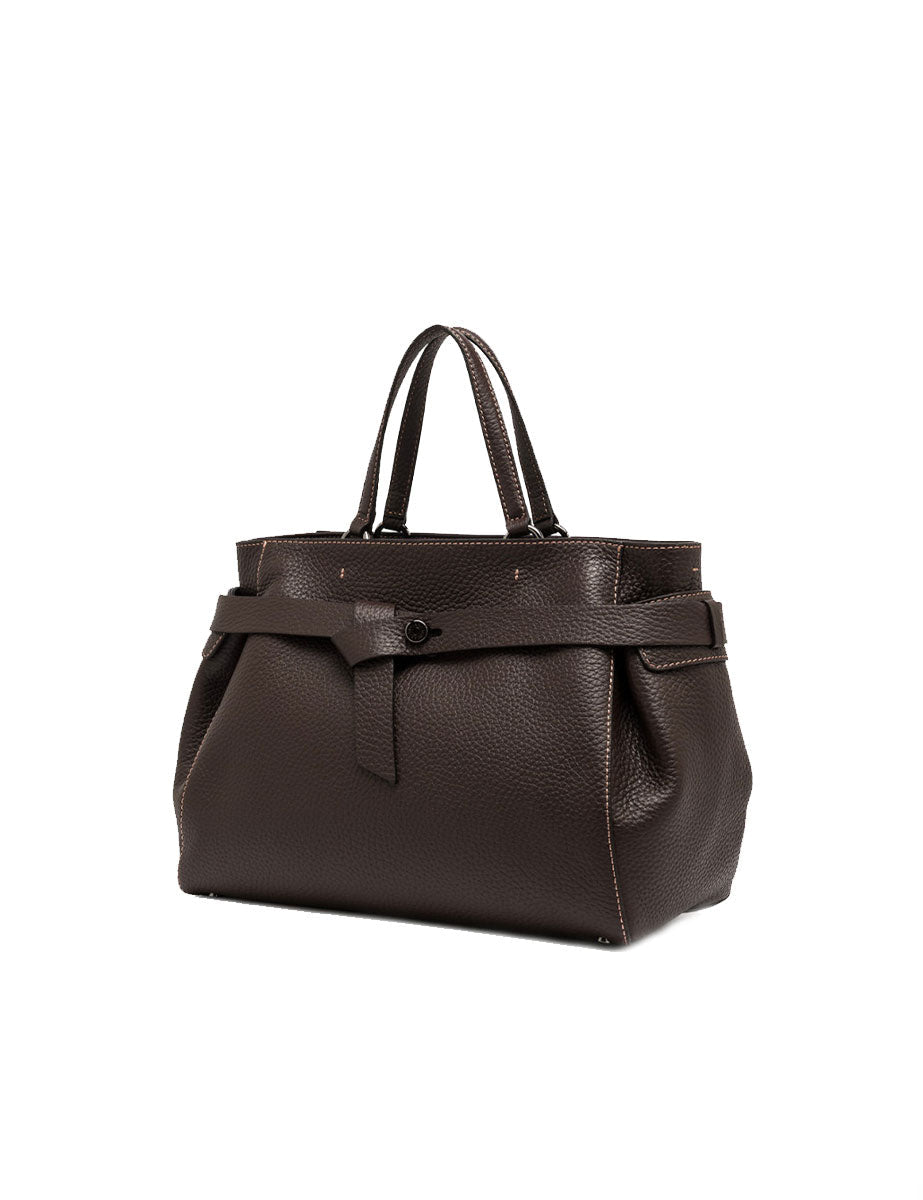 borsa pelle miranda marrone scuro - gianni chiarini - shopper