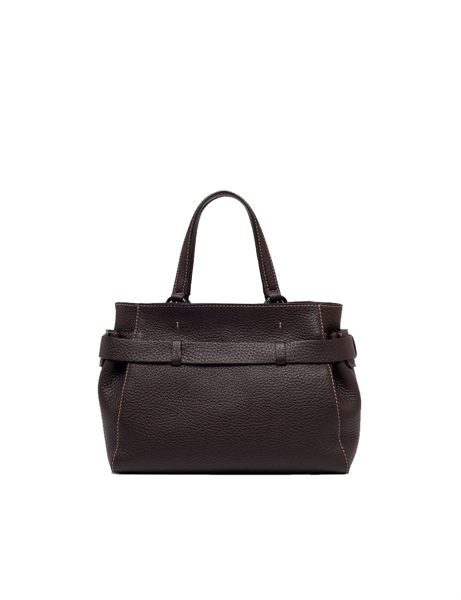 borsa pelle miranda marrone scuro - gianni chiarini - shopper