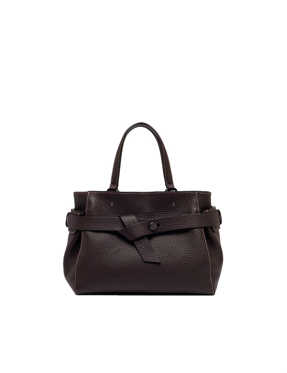 borsa pelle miranda marrone scuro - gianni chiarini - shopper