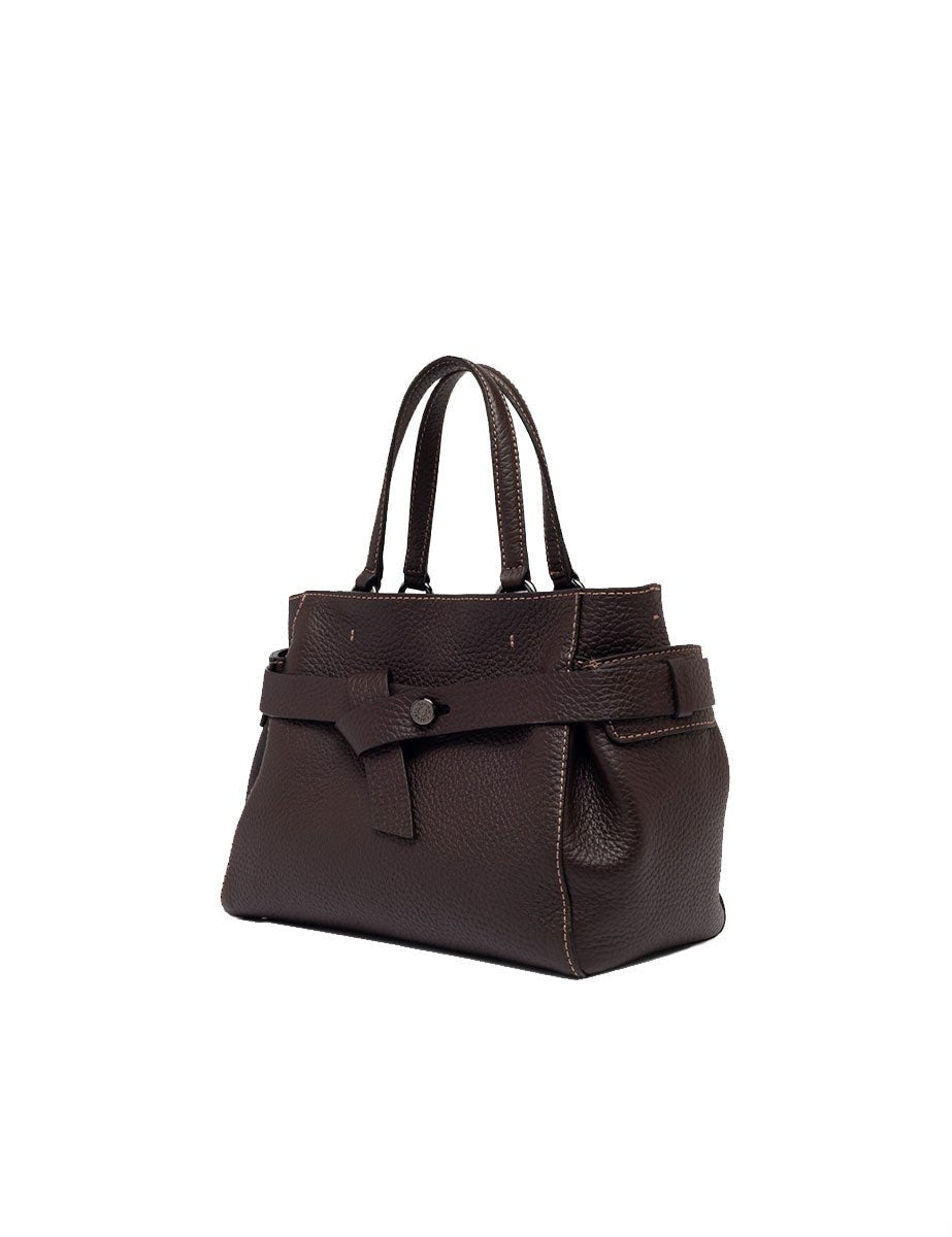 borsa pelle miranda marrone scuro - gianni chiarini - shopper