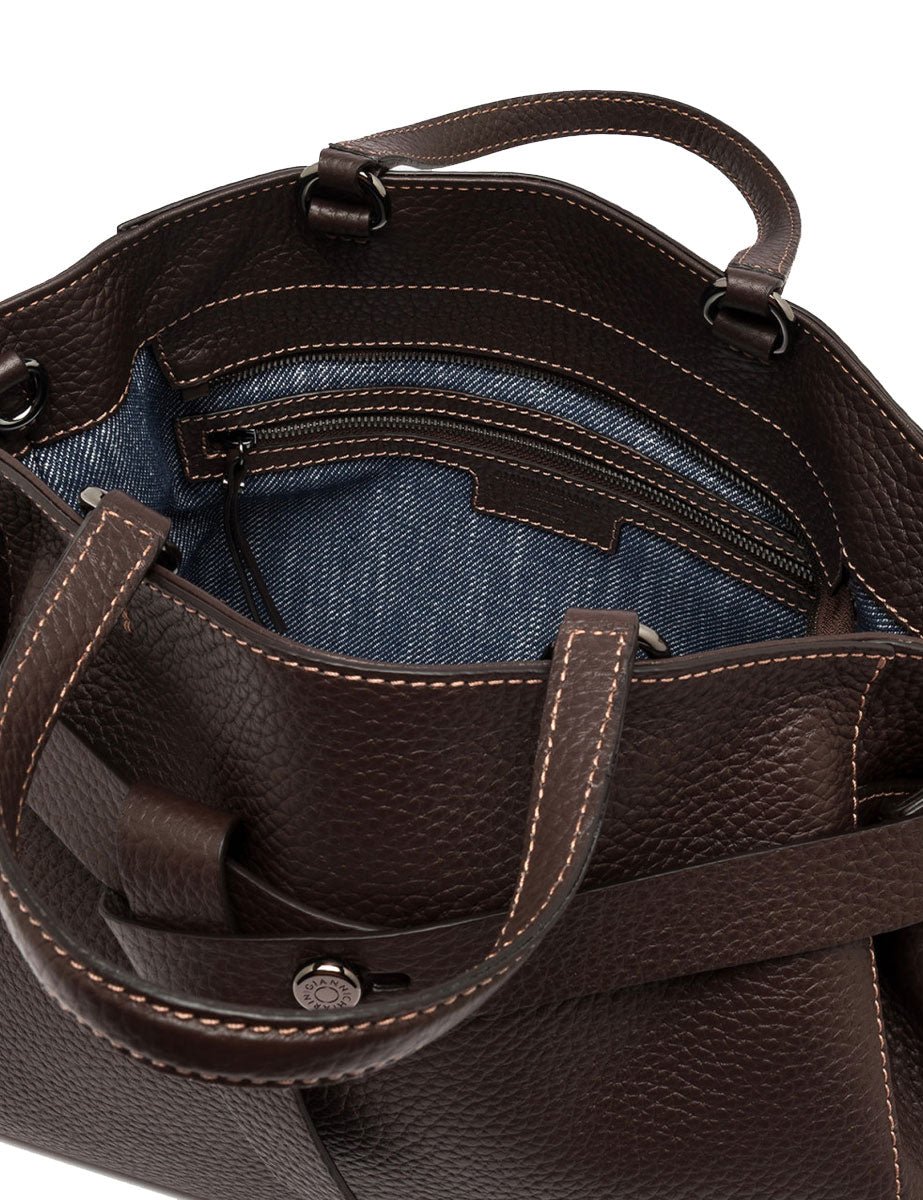 borsa pelle miranda marrone scuro - gianni chiarini - shopper