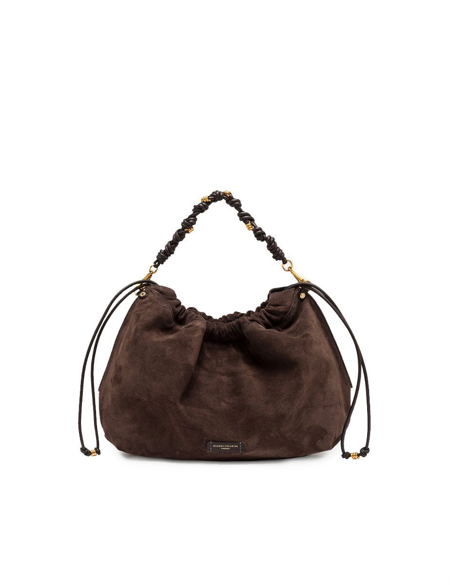 borsa pelle morgana marrone scuro - gianni chiarini - clutch