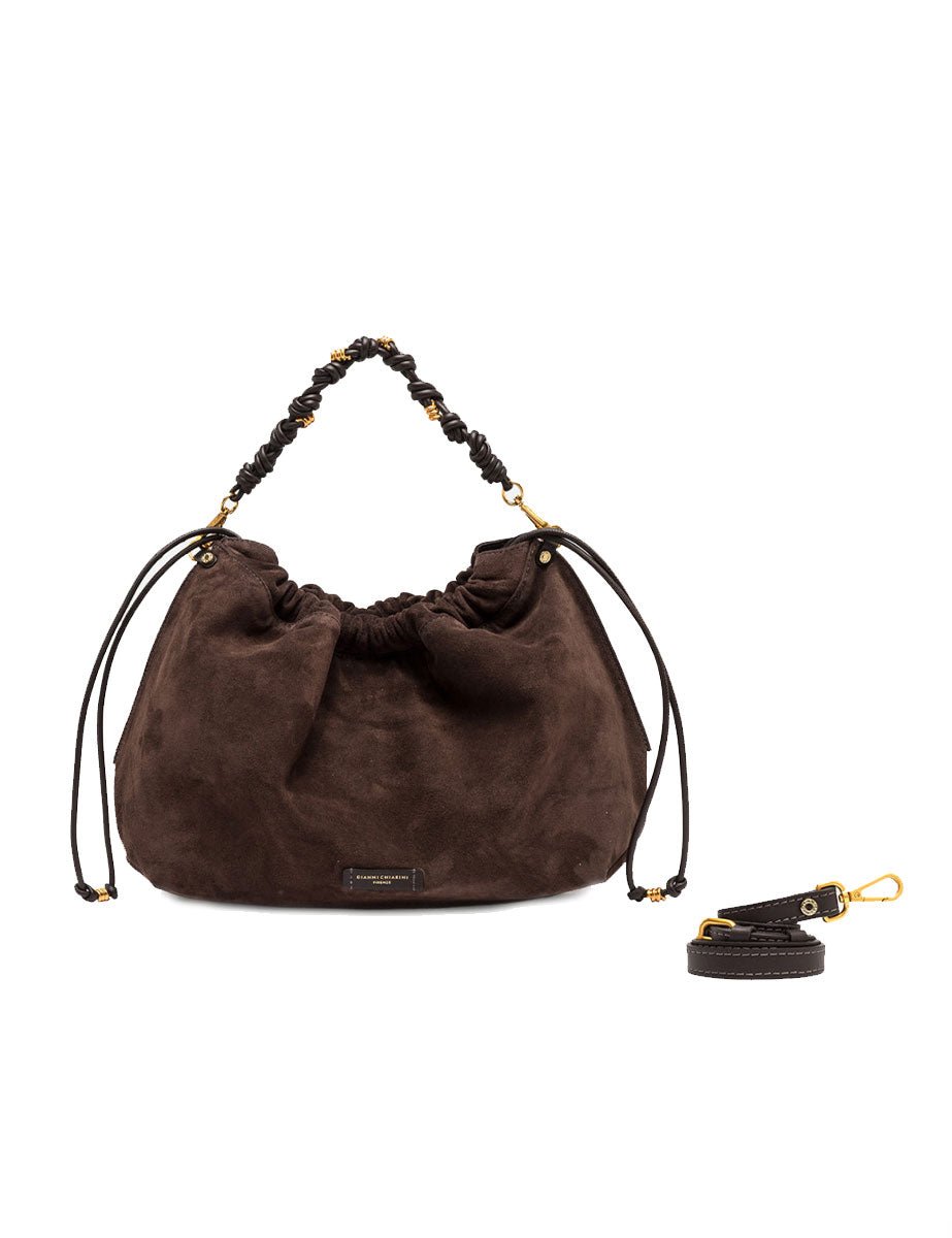 borsa pelle morgana marrone scuro - gianni chiarini - clutch