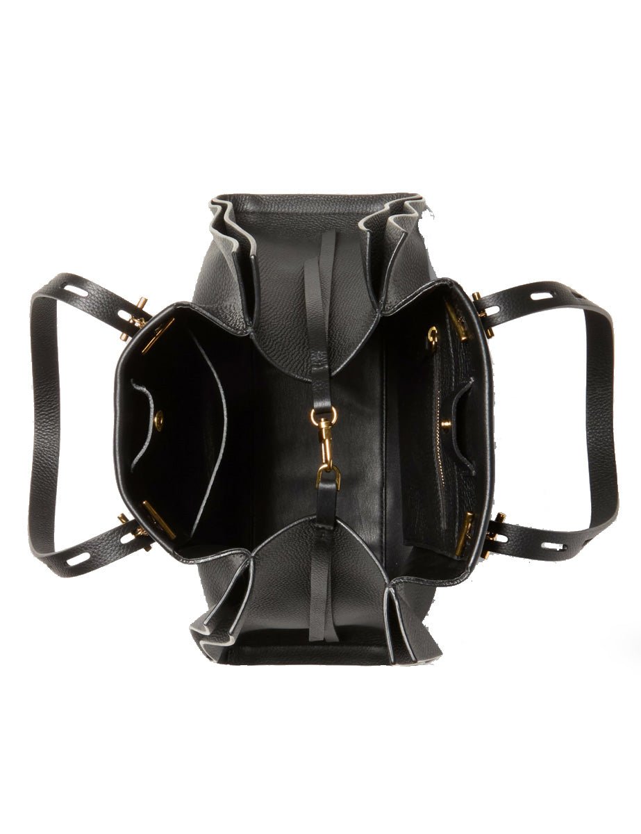 borsa pelle promise nero - minobossi - shopper