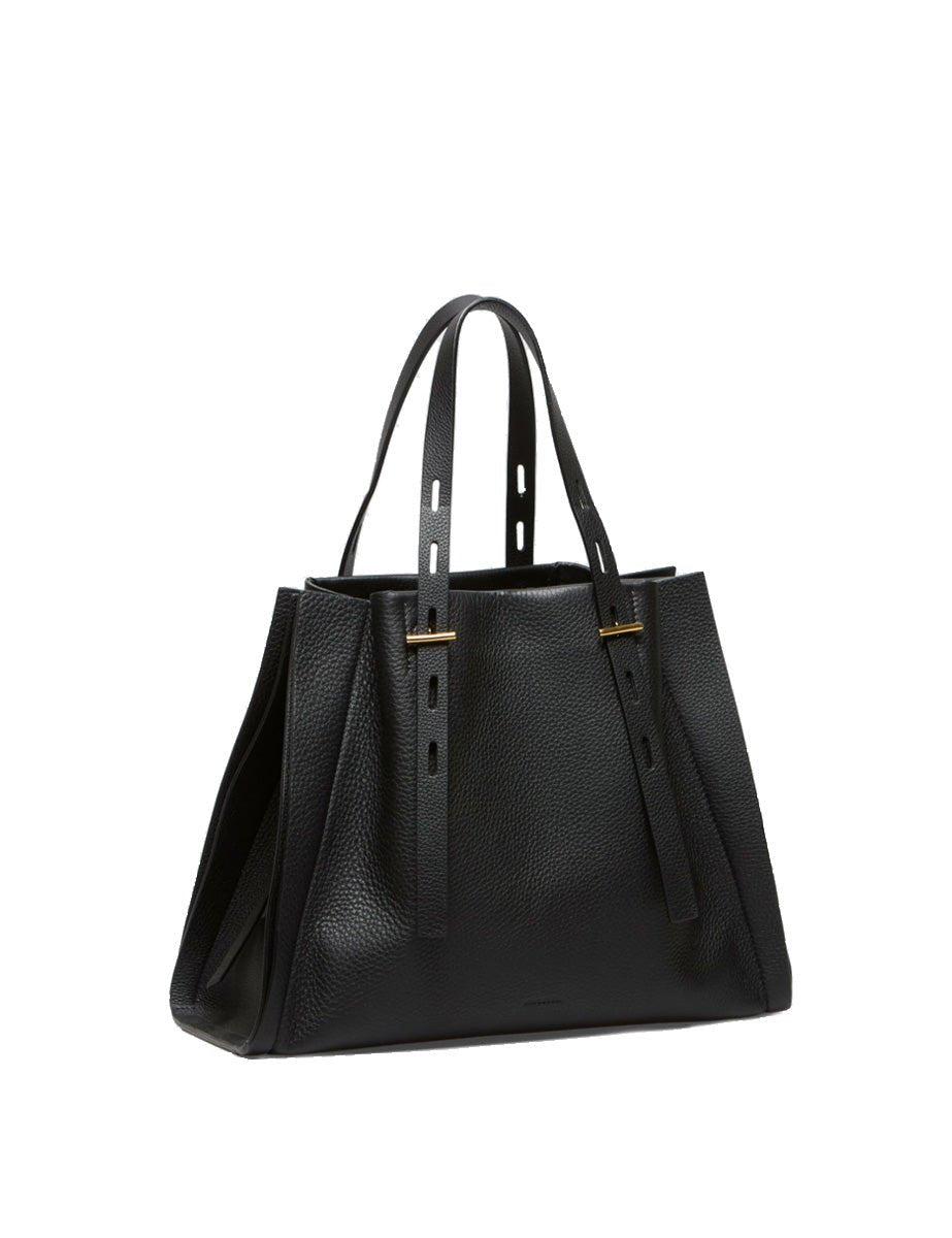 borsa pelle promise nero - minobossi - shopper
